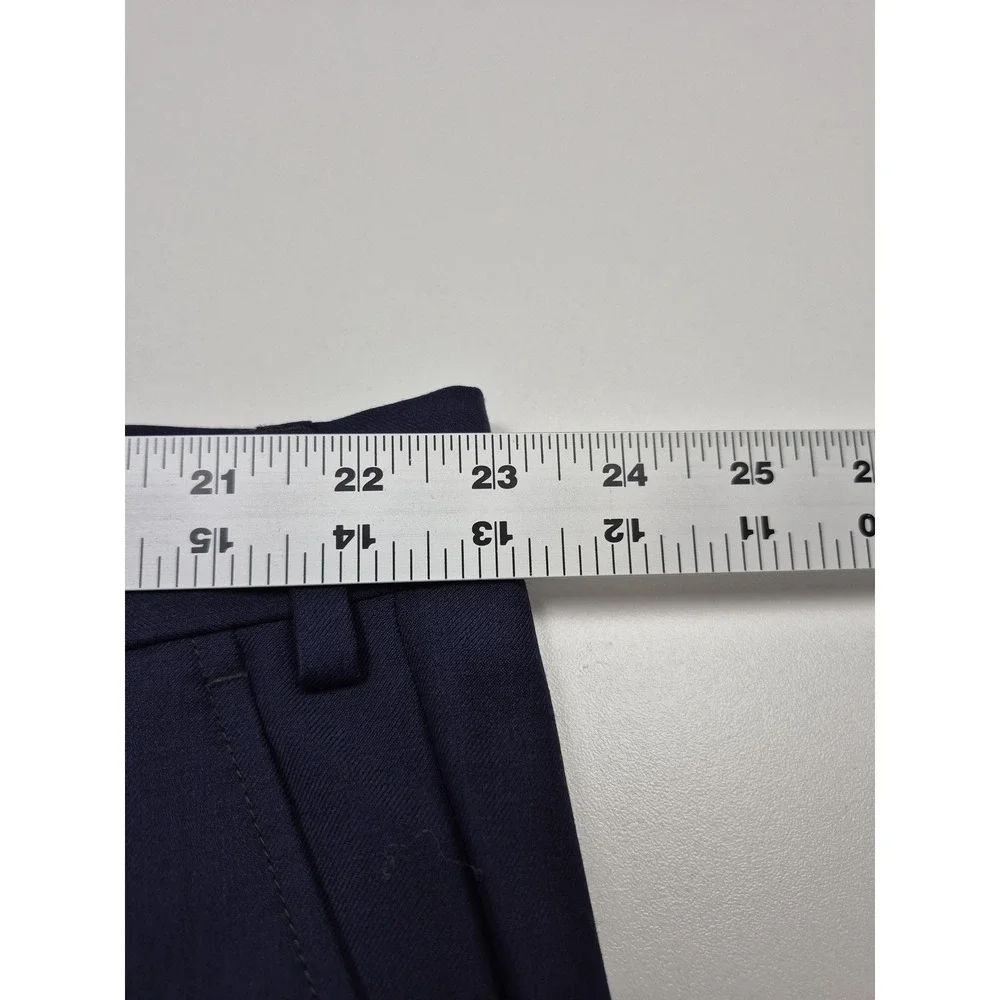 S. Cohen Dress Pants Mens 40x36 Blue Wool Flat Front Unhemmed Formal NWT
